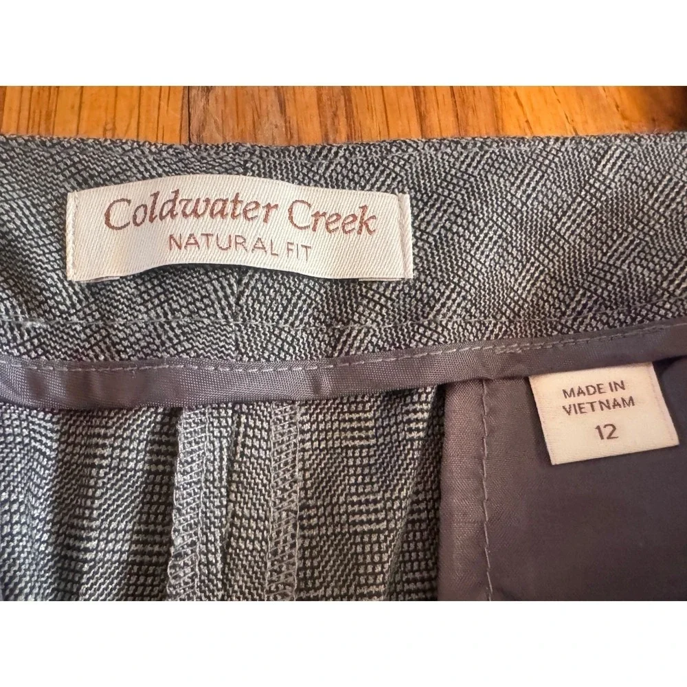 Coldwater Creek Natural‎ Fit Gray Textured Dress Pants Womens 12 Straight Leg